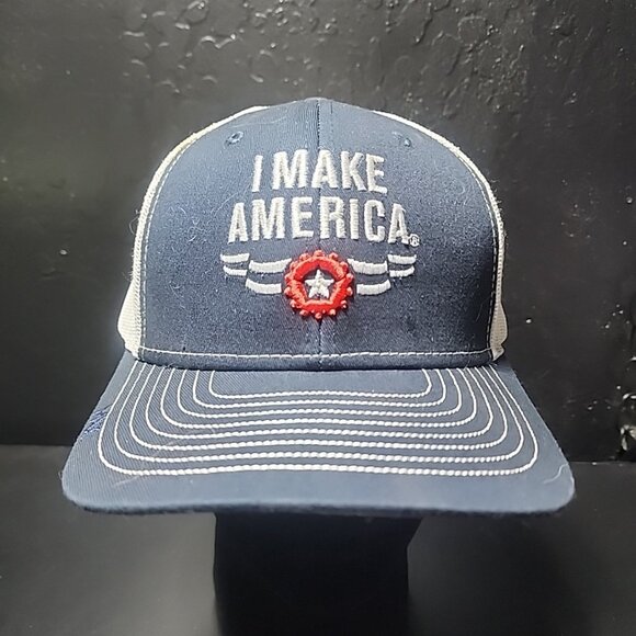 Triple Crown Products Other - I Make America .Flag Mesh Baseball Cap - Blue & White Crown Products